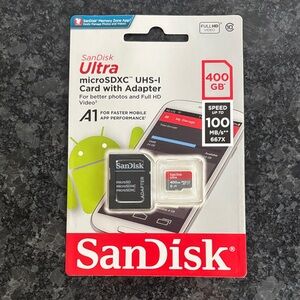 NWT SanDisk 400GB Ultra MicroSDXC UHS-I Memory Card with Adapter